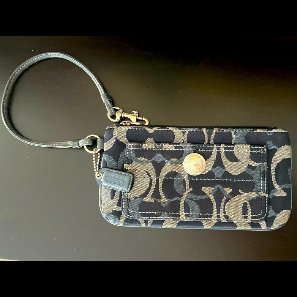 Blue Coach Wristlet
